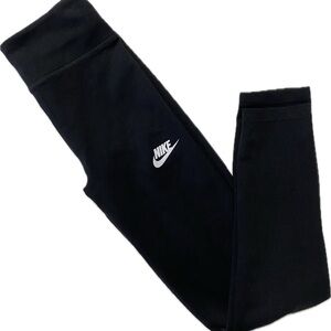 Nike Black Leggings with White Swoosh Logo